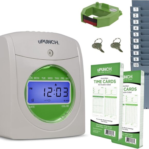 uPunch HN1500 Starter Time Clock Bundle for Small Business: Employee Punch Clock - Picture 4 of 6